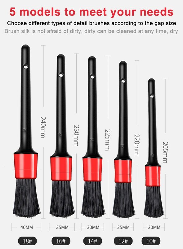 5pcs Car Detailing Brush Car Cleaning Kit Car Wash Tools Auot Detailing Set Dashboard Accessories Air Outlet Cleaning Brush