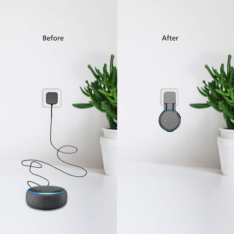 Support mural pour Amazon Echo Dot 3rd Isabel, support de table pour Alexa Echo Dot 3, haut-parleur intelligent avec gestion des câbles sans vis