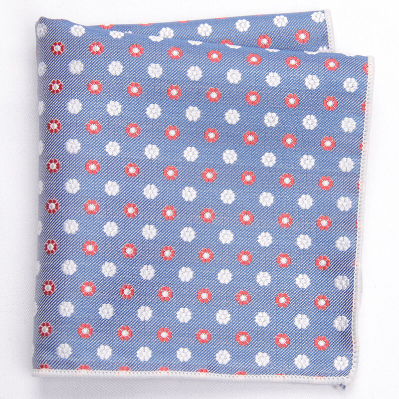 Pañuelo de bolsillo con estampado de lunares, cuadrado, azul y rojo, a la moda, 2019
