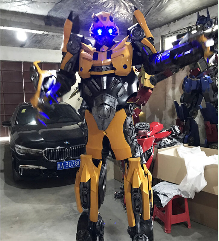 Bumblebee Transformers Armor Kostum Cosplay Pakaian Pesta Robot Berlian Besar Baju Besi Asli Kostum Baju Besi Dapat Dipakai