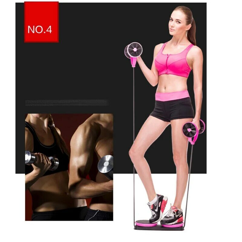 Двухколесный Эспандер для тренировок, для женщин, для фитнеса, для мужчин, тренажер для живота, рук, тренажер для талии, простой в использовании