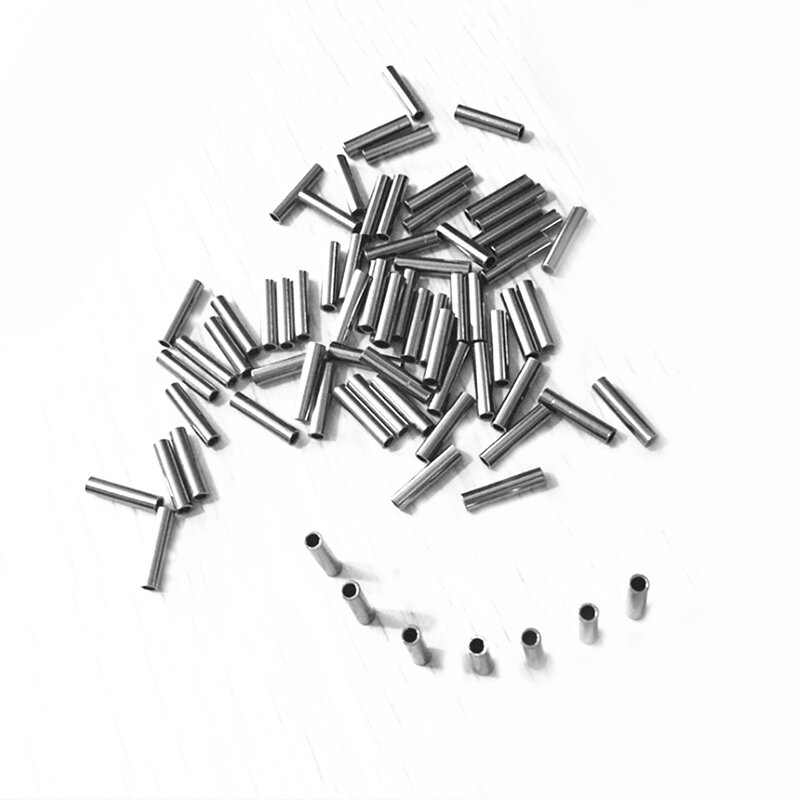 스테인레스 스틸 낚싯줄 알루미늄 크림프 슬리브, 구리 튜브 와이어 파이프 크림프 슬리브, 낚시 태클 액세서리, 50-100 개/로트