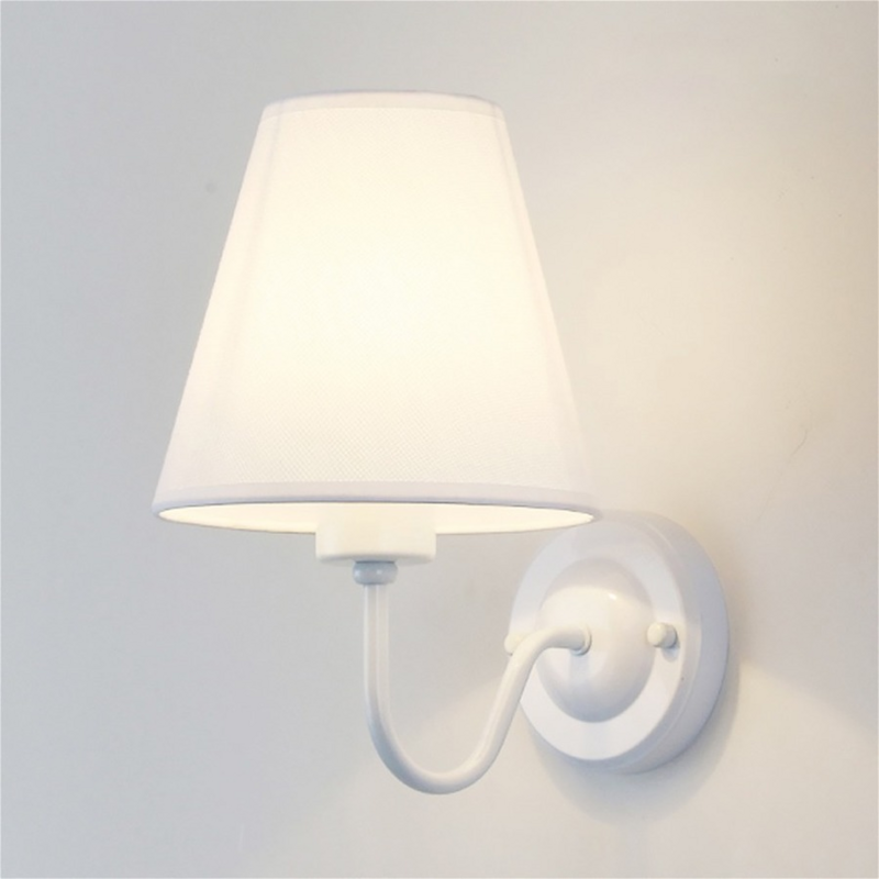 Vnnzzo e27 lâmpada de parede retro branco abajur tecido lâmpada cabeceira para o quarto sala estar decoração da lâmpada 2021 nova lâmpada parede