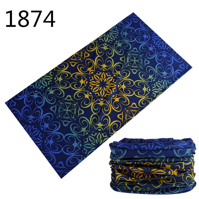 1851-1900 Flower Leaf Print Bandana Neck Gaiter Face Shield Sport Camping Cycling Outdoor Fishing Magic Scarf Men Women Masks