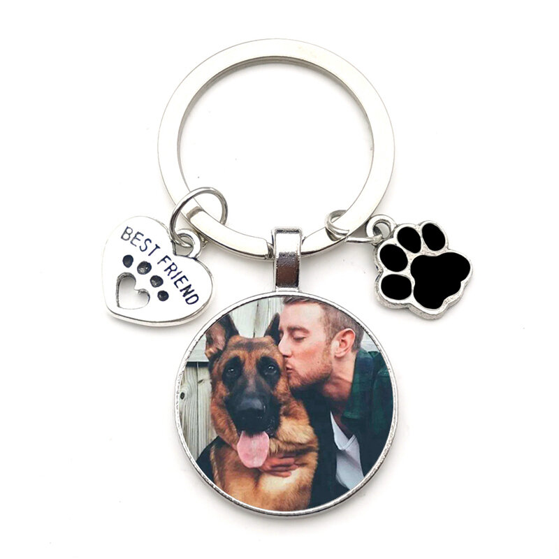 Custom DIY สุนัข Photo Keychain I Love Dog คริสตัลจี้ Mini พวงกุญแจหัวใจรถ Key Man และสาวที่ชื่นชอบของขวัญของที่ระลึก