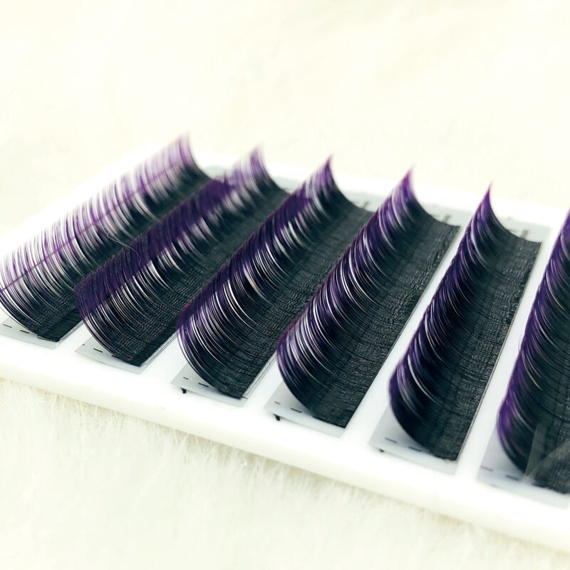 Natuhana 10 casos/lote ombre natural lash azul roxo cor falso cílios extensão individual vison cílios macios maquiagem salão de beleza