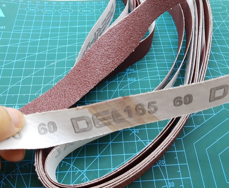 Cinturones de lijado abrasivos, papel de lija para máquina de pulido de cuchillos DIY, 60-762 granos JA165, 600x25mm, 10 Uds.