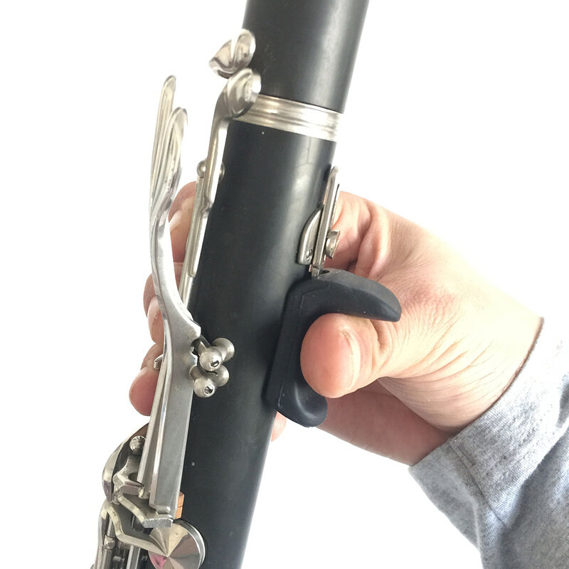 Protezione per cuscino per poggiapolsi per clarinetto in gomma regolabile nera da 14.5-17.5mm per clarinetto