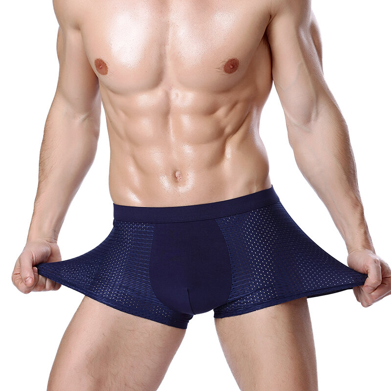 Calcinha Boxer masculina de fibra de bambu, roupa interior respirável, shorts grandes, plus size, XXXXL, 5XL, 6XL, 7XL, 8XL, 4 peças por lote
