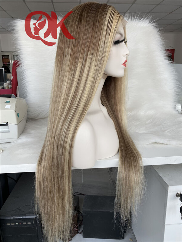 QueenKing hair Lace Front 13X6 European Remy Human hair Lace Wig 150% Density Jana Color T7/7/24 Ombre Color Wigs for women