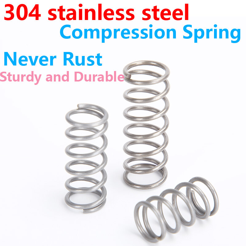 Stainless Steel Compression Spring 304 SUS Compressed Spring Wire Diameter 1.0mm Y-Type Rotor Return Spring 10PCS