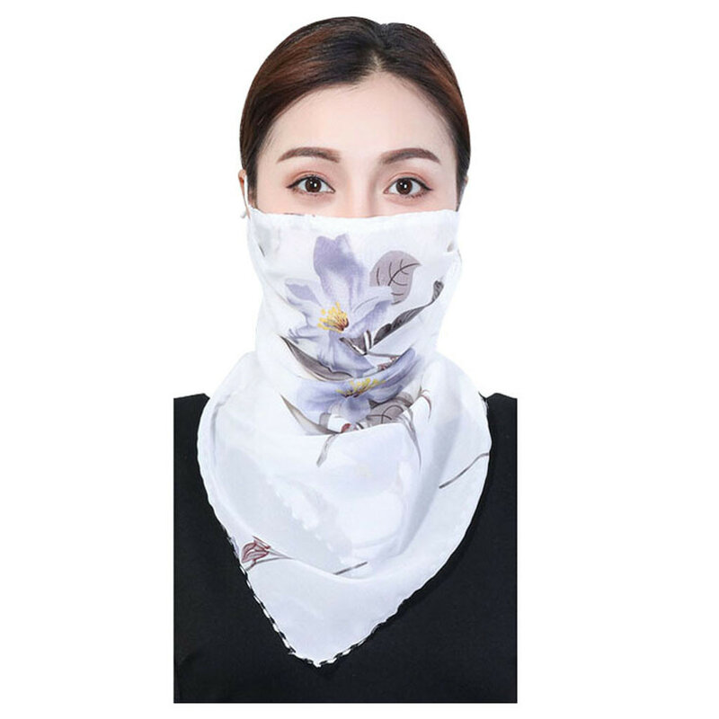 Máscara protetora solar para mulheres, lenço proteção pescoço cachecol estampado à prova de poeira