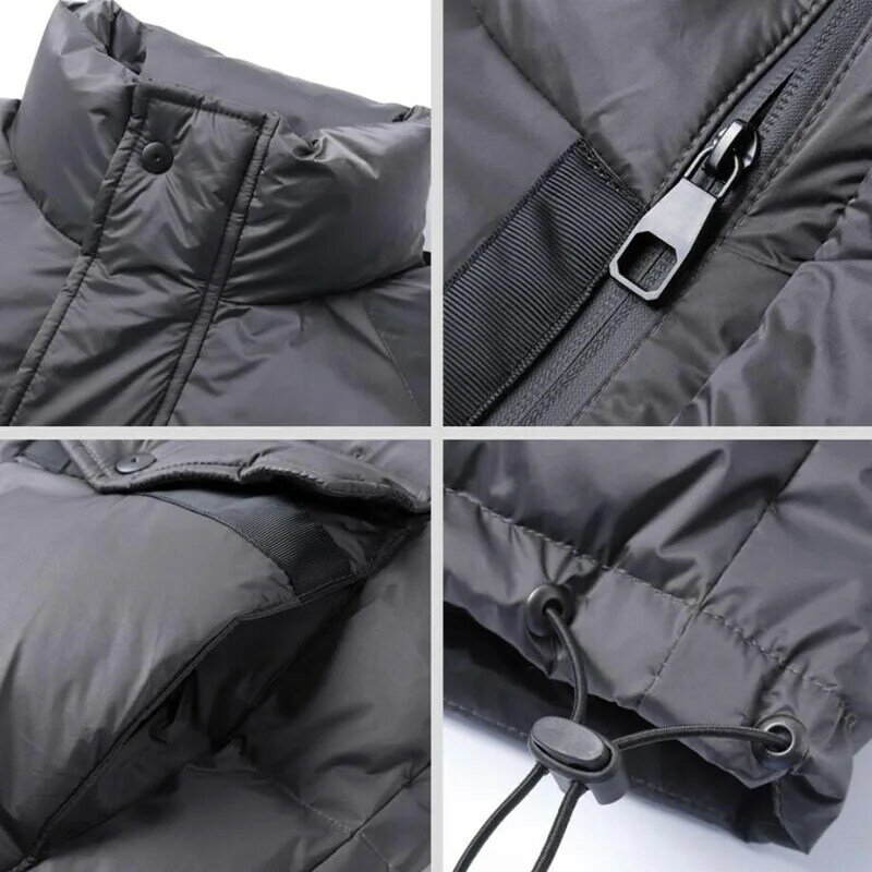 Large Size Big 8XL Men's Padded Jacket Winter White Duck Down Fluffy Puffer Outerwear Gray Oversize Coat Male Thick Warm Jacket
