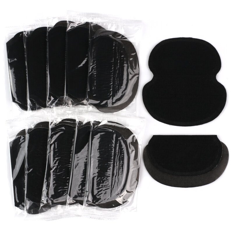 50 pces (25 pares) almofadas de suor descartáveis das axilas para a roupa preto anti suor axila absorvente almofada desodorante protetor adesivos