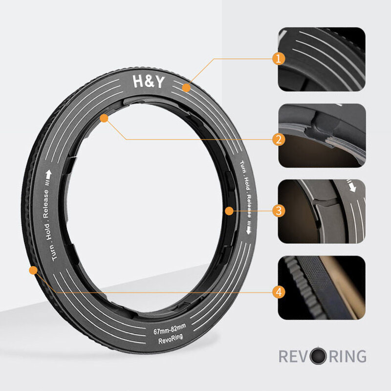 H & Y-anillo adaptador de Reacondicionamiento para fotografía, conjunto de anillos de aumento para cámara, filtro reductor para Nikon, Canon, 52, 55, 58, 62, 67, 72, 77, 82mm