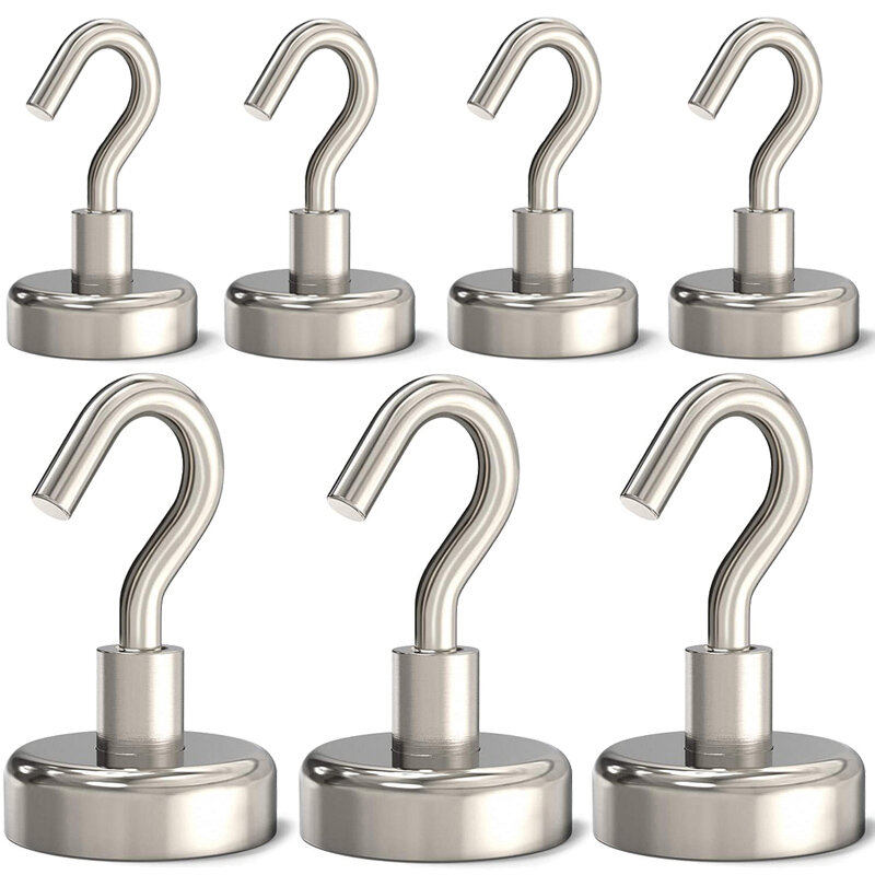 10-40pcs Powerful Magnetic Hooks Heavy Duty Large 10mm 16mm Home Office Garage Gadgets Wall Hanging Strong Magnet Hook Hanger