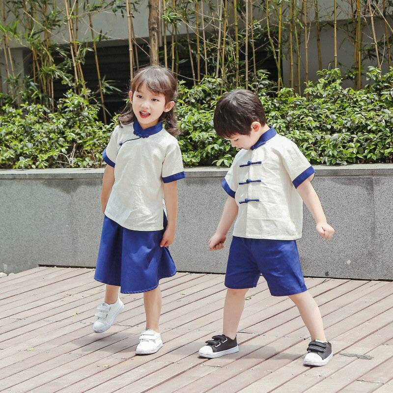 Детская модель 2022, одежда в китайском стиле для детей, новый летний костюм для мальчиков и девочек, униформа для выступлений