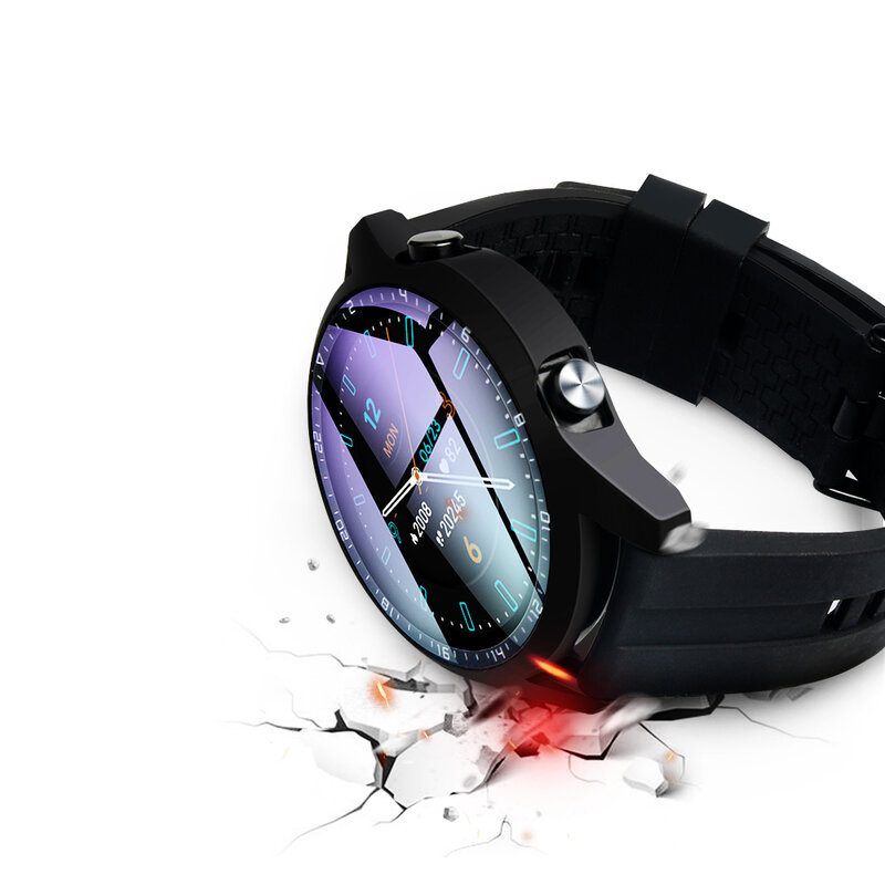 Huawei Watch 3 pro/gt 2e/2 pro/46mm用の強化ガラス製ケース,フルカバー,時計用,46mm