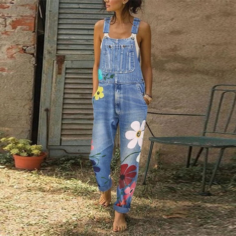 Neue Denim Overalls Für Sommer Dame Frauen Mode Blau Plain Frauen Sleeveless Beiläufige Jeans-Overall Frauen Lange Hosen Strampler