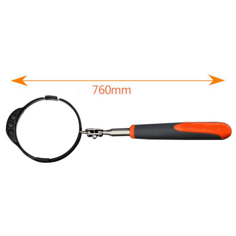1pcs 760mm Adjustable Repair Vehicle Chassis Telescopic Inspection Mirror with LED Light 82mm