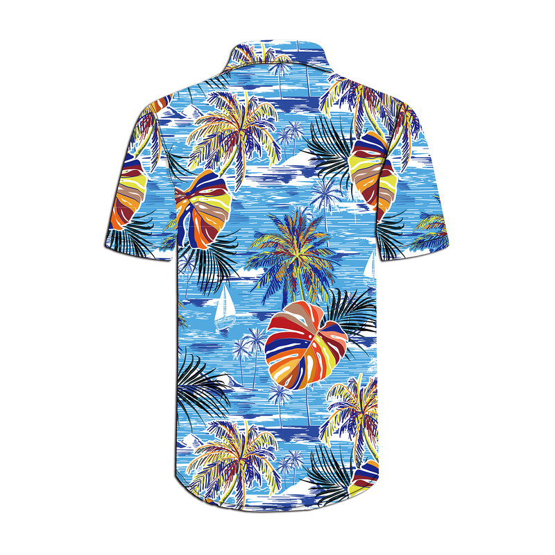 2021 Zomer Custom Goedkope Groothandel Polyester Sublimatie Afdrukken Mannen Hawaiian Shirts Strand Mannen Ademende Quick Dry Shirts