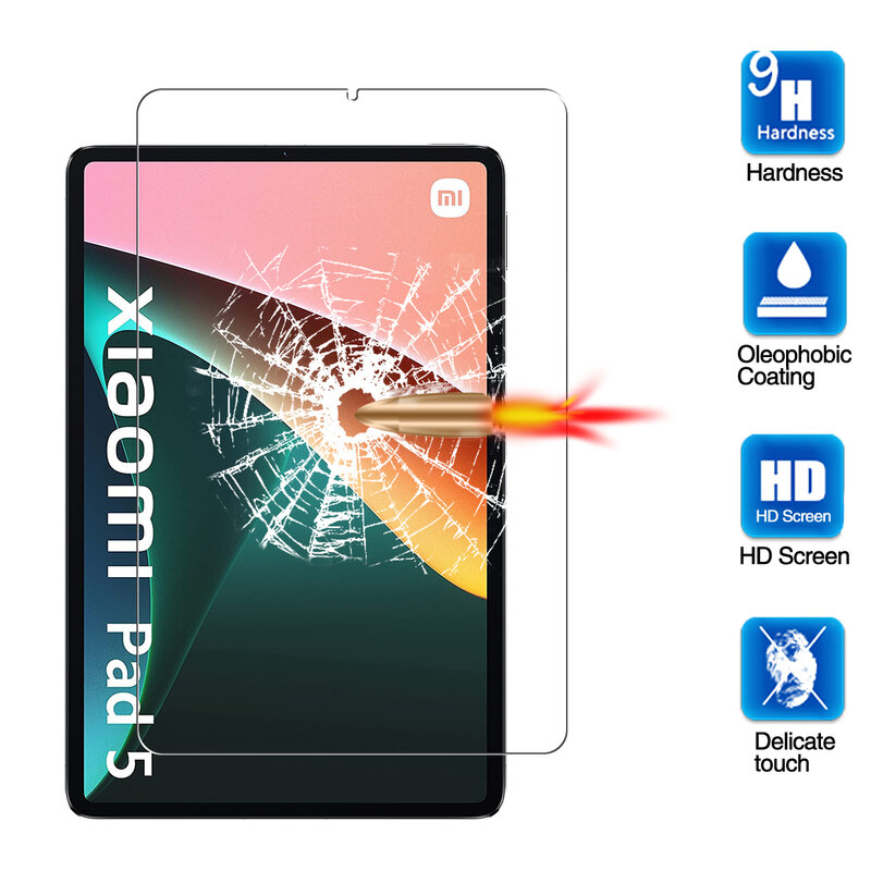 Vidrio templado para Xiaomi Pad 5 Pro, tableta de 11 pulgadas de pantalla de película protectora, vidrio 9H para Pad5 / Pad 5Pro