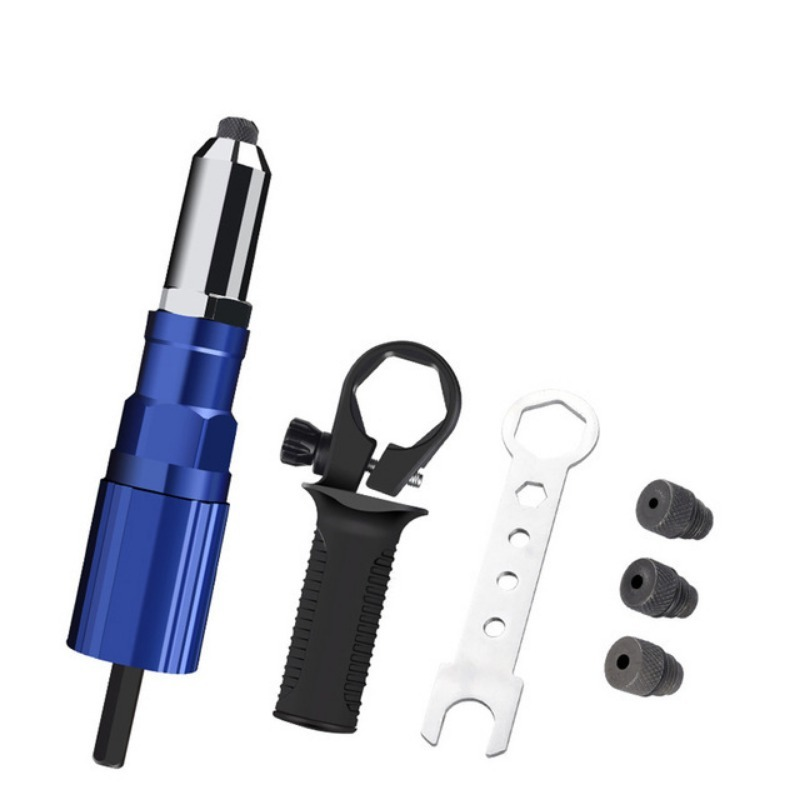 Adaptador de pistola de remache eléctrico, boquilla de guía diferente, modelos se utilizan para tirar rápidamente de varias especificaciones de remaches, 2,4-4,8mm