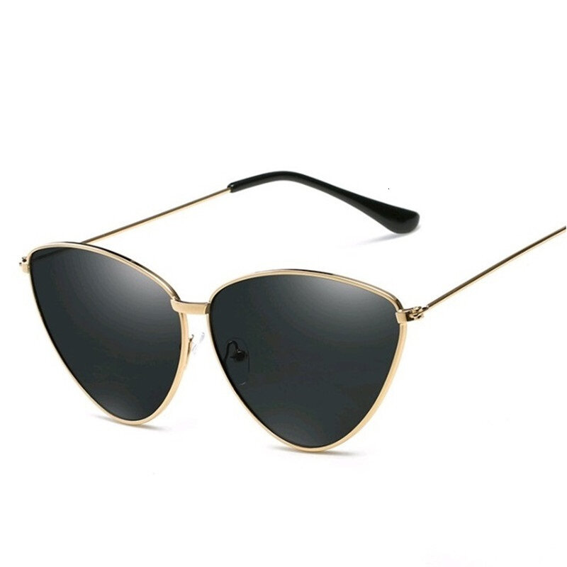 LONSY – lunettes de soleil œil de chat pour femmes, Vintage, en métal, rétro, marque de styliste, UV400