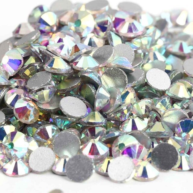 Super świecące kryształy AB kryształki bez kleju SS3-SS50 FlatBack Strass szycia i tkaniny odzieży Nail Art dżetów dekoracje