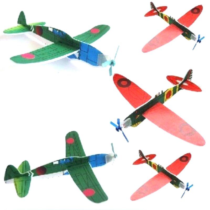 12Pcs DIY Aircraft Flying Glider Toy Planes Airplane Hand Throw Children Kids Toys Game Hand Throw Made Of Foam Plast Party Bag