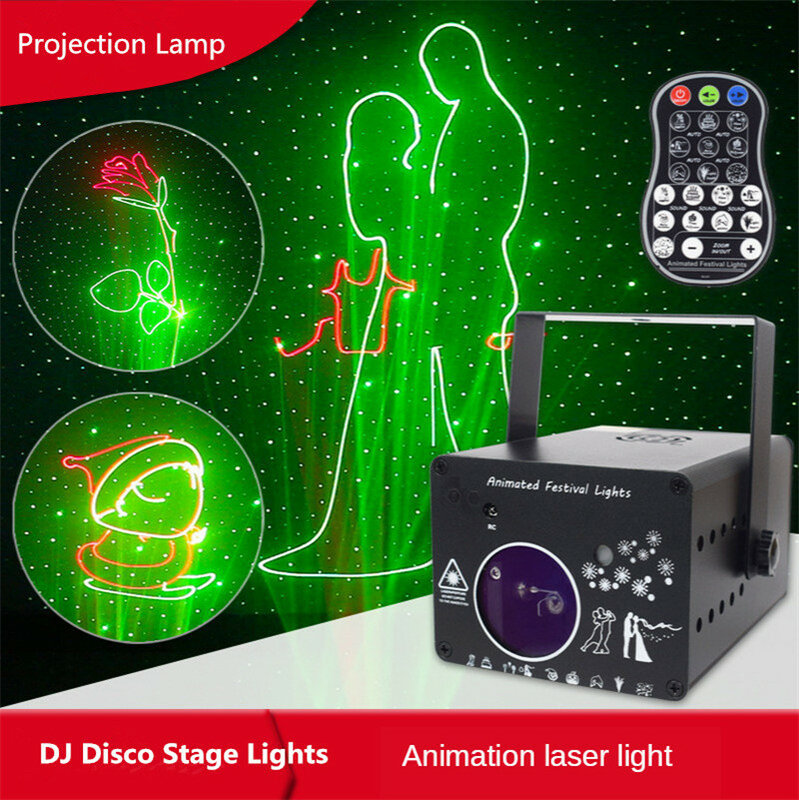 Projector 3D Laser Projection Light Rgb Colorful Dmx 512 Scanner Projector Party Xmas Dj Disco Show Lights Music Equipment Dance