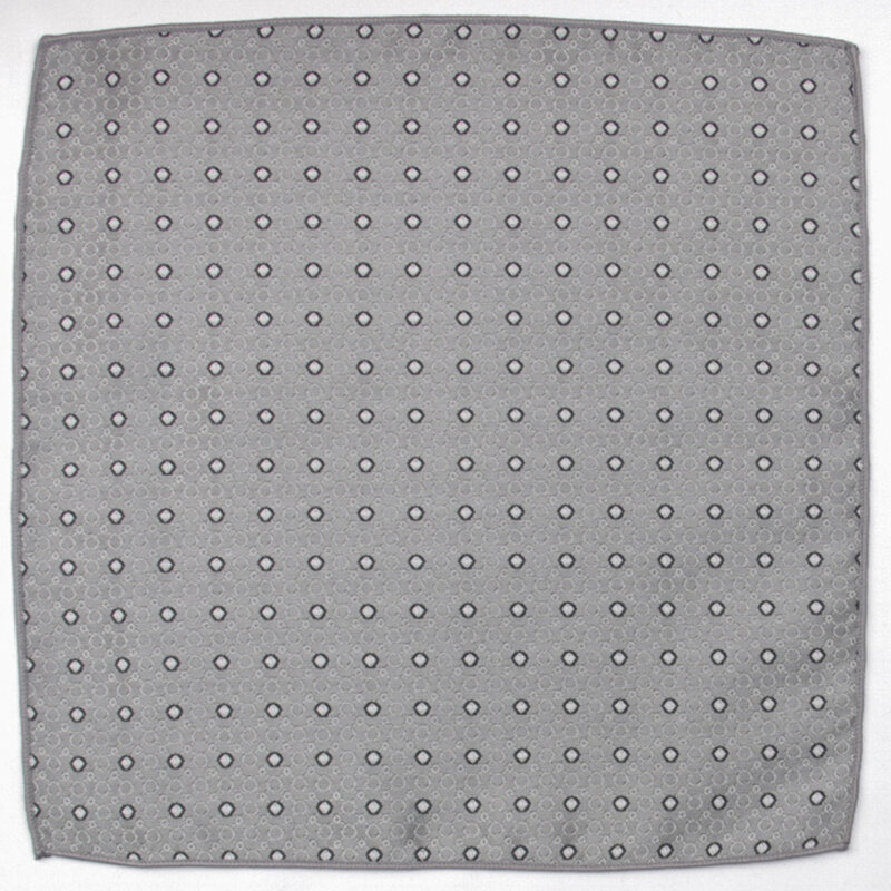Серебристо-серый узорный Карманный платок с узорами