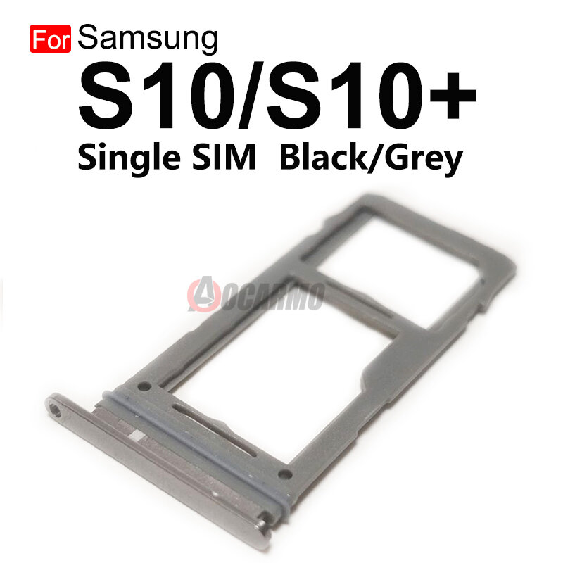 Suporte da bandeja do slot para cartão SIM, soquete do leitor de cartão, peças de reposição Samsung Galaxy S10 Plus, S10 +