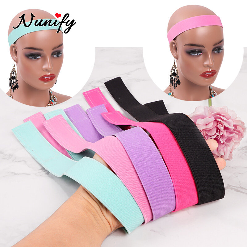 Nunify-banda de peluca colorida rosa y púrpura, banda de peluca para derretir, cinta de envoltura de cabello de encaje para bordes de 3Cm de ancho, bufanda para colocar bordes, 1 ud.