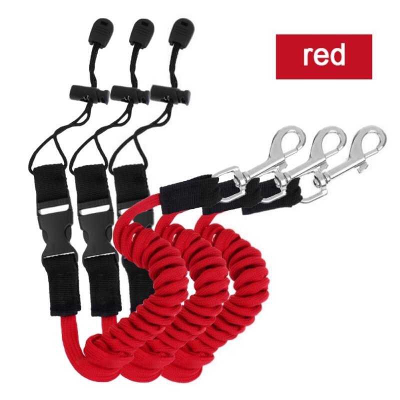 3pcs Rowing Boat Elastic Paddle Leash Kayak Accessories Kayak Canoe Safety Fishing Rod Surfing Coiled Lanyard Cord Tie Rope