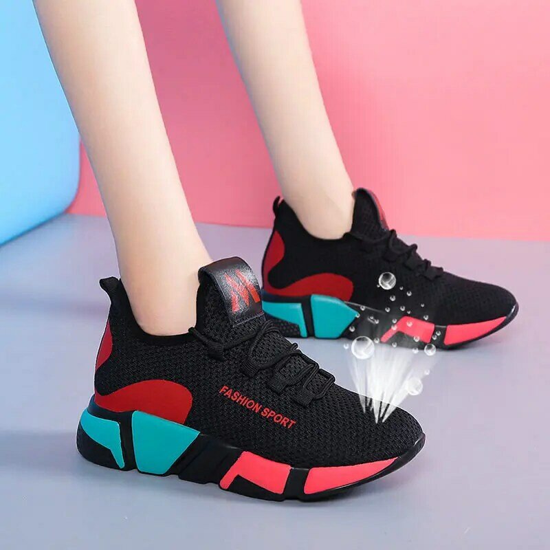 New Fashion Women Sneakers Lightweight Casual Shoes Female Flats Platform Spring Autumn Lace Up Breathable Shoes Tenis Feminino