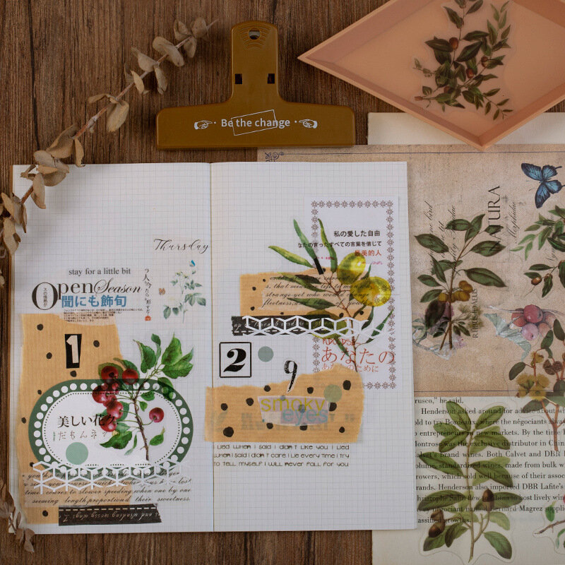 40 teile/paket Erfrischende Pflanzen Blume Aufkleber Dekoration Aufkleber Tagebuch Scrapbooking Label Aufkleber Schreibwaren DIY dekorative