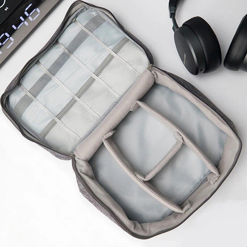 旅行用防水デジタルオーガナイザーバッグ,USBケーブル付き多機能収納ポーチ,大容量バッテリー,ガジェットキット