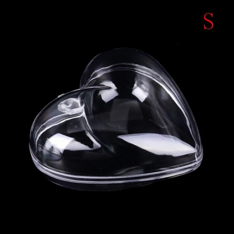 Nuevo 1 set/2 uds 65/80mm forma de corazón DIY plástico transparente bomba de baño molde acrílico molde