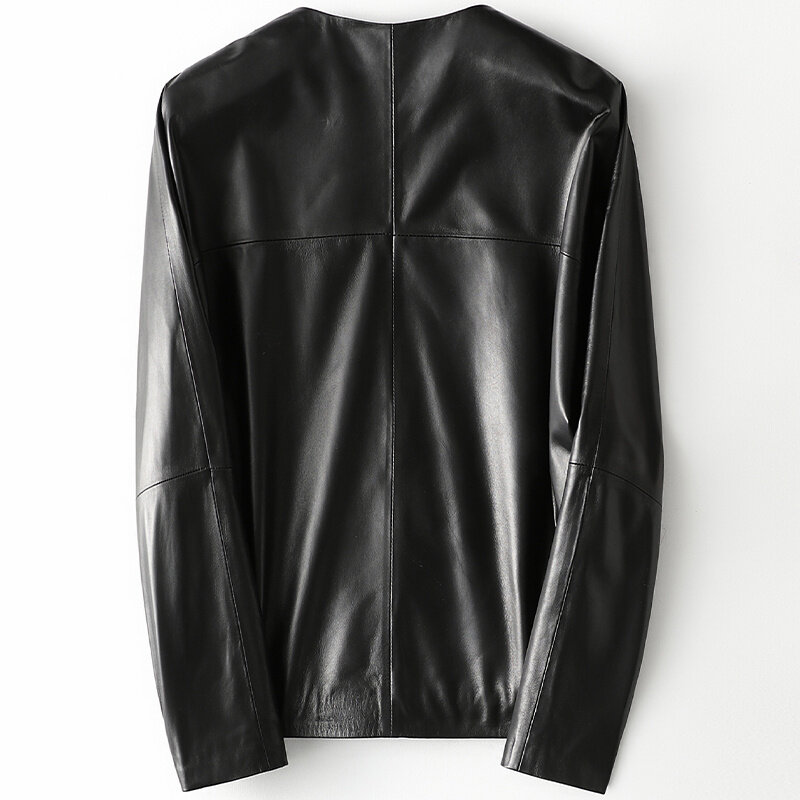 Genuine Leather Jacket Women Spring 2022 100% Sheepskin Coat Female Casual Biker Jackets for Women Chaqueta Cuero Mujer Pph4477