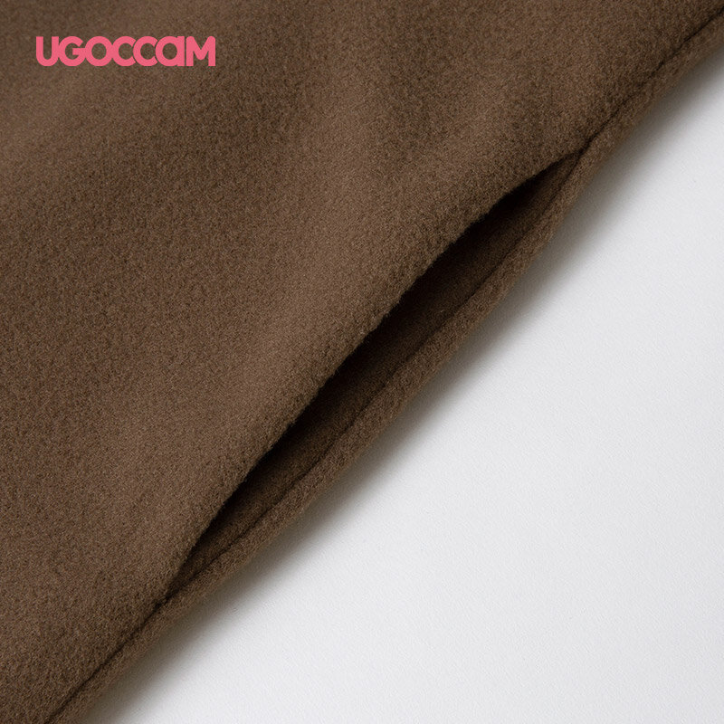 UGOCCAM-veste en laine pour femme de bureau, coupe-vent, à Double boutonnage, de grande taille, automne et hiver