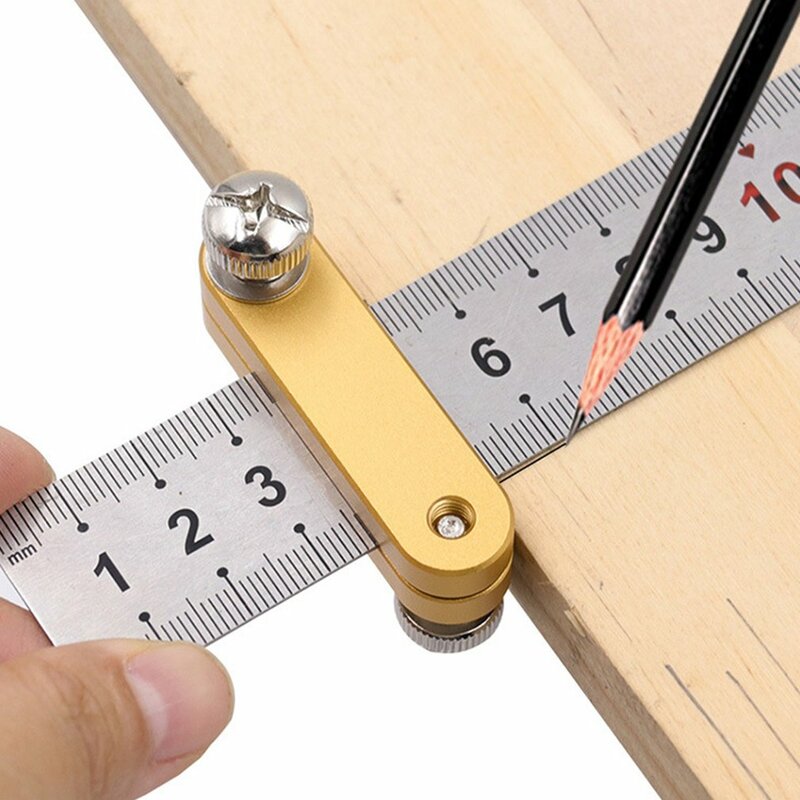 Fashion Steel Ruler Positioning Block Woodworking Scribe Drawing Mark Line Gauge Carpenter DIY Measuring Carpenter Tools