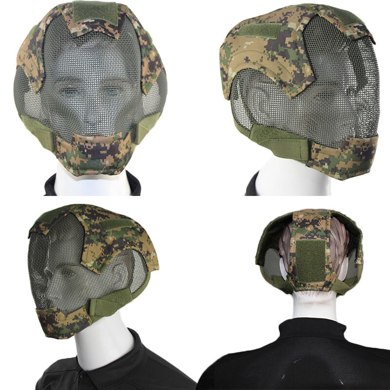 Airsoft Masker Volgelaatsmasker War Game Steel Mesh Beschermende Masker Volledige Hoofd Bescherming Paintball Vistuig