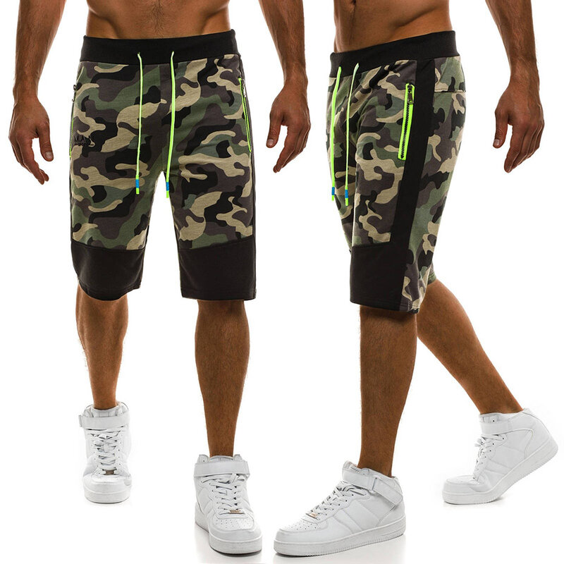 Zogaa homem grande tamanho carga shorts masculino camuflagem militar do exército verde shorts homme verão novo solto casual algodão camo men shorts