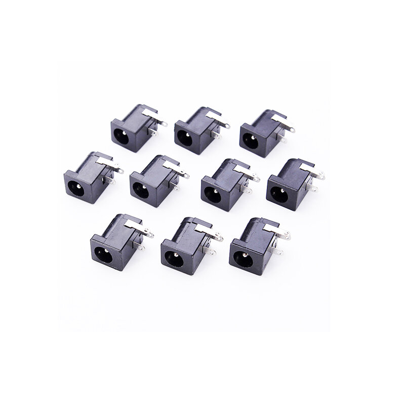 DC Power Jack Plug Socket Connector, PCB Mount, agulha redonda, DC 005, 5.5x2.1, 2.5mm, 10 Pcs/Lot