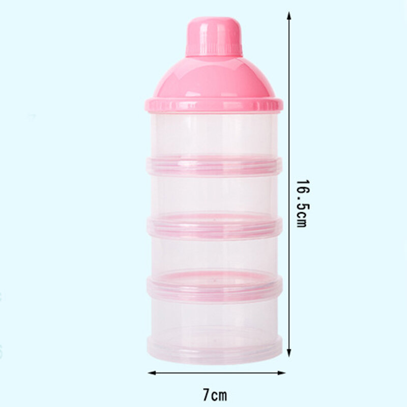 Dispensador portátil de leche en polvo para bebé y niño, contenedor de comida, caja de alimentación, cuatro rejillas con cuchara, 2 uds.