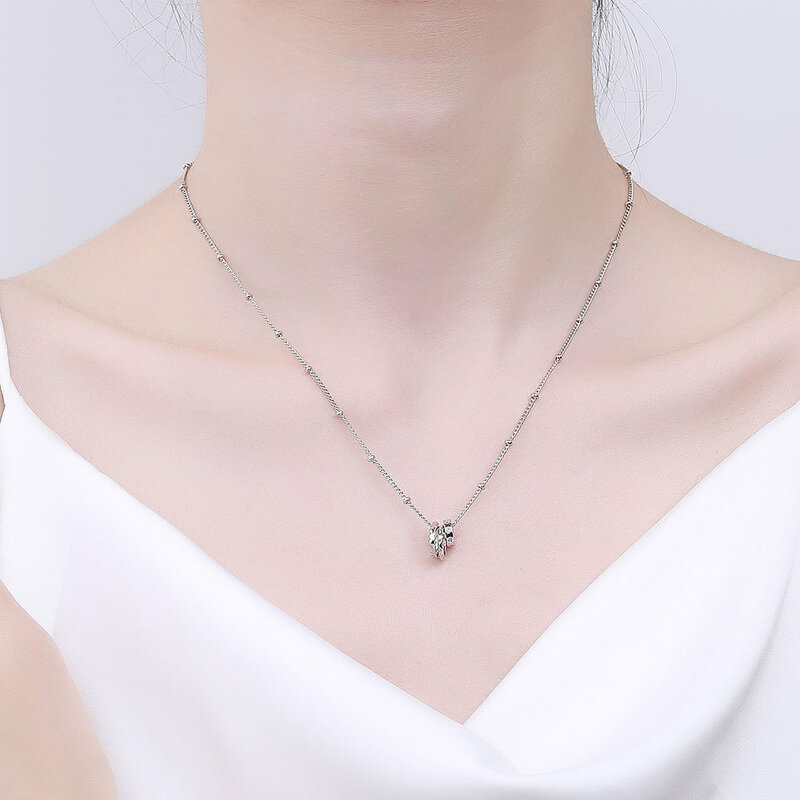 Kalung Perak Murni 925 untuk Wanita Kalung Perak 3 Lingkaran Rantai Chocker Chirstama Hadiah Perhiasan Bagus