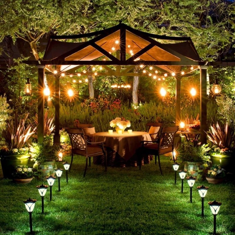 파파야 라이트 방수 파티 조명, 정원 장면 장식, 태양 LED 전구, 야외 분위기 정원 풍경 조명