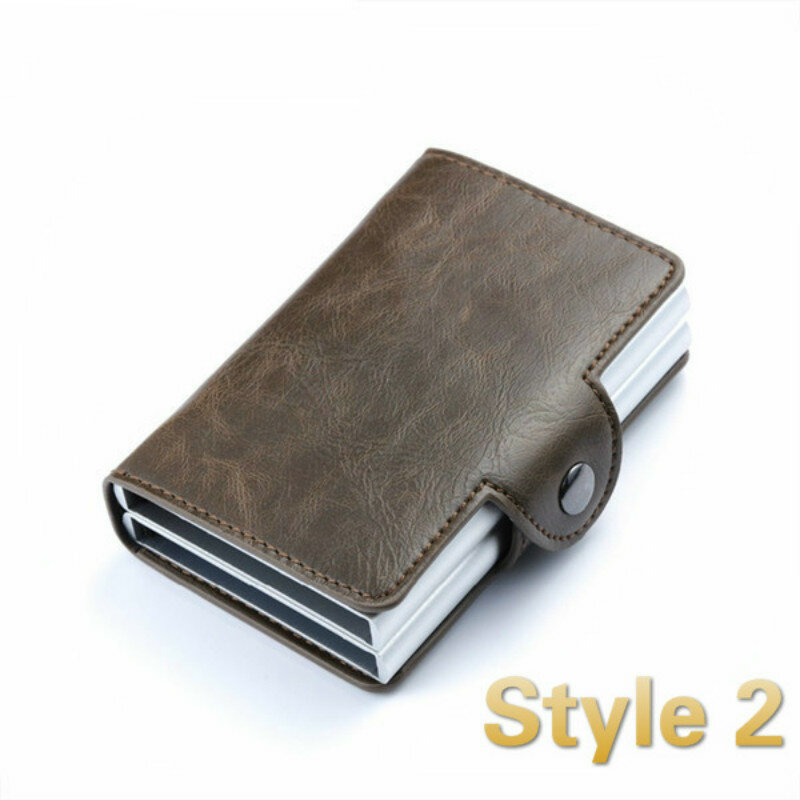 ZOVYVOL – portefeuille en cuir et aluminium pour hommes, Protection contre le blocage Rfid, porte-cartes de crédit et d'identité