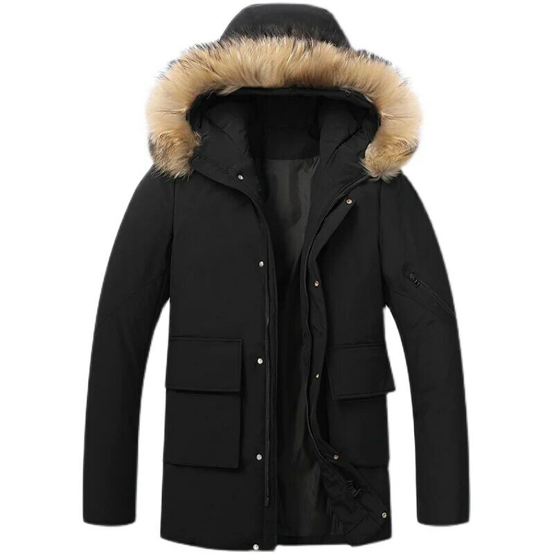 Casaco de parka grosso com capuz masculino, casaco quente, quebra-vento, casual, moda masculina, inverno, tamanho M-4XL, 2023